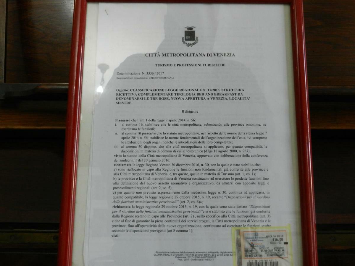 B&B Venezia Le Tre Rose Mestre Zewnętrze zdjęcie